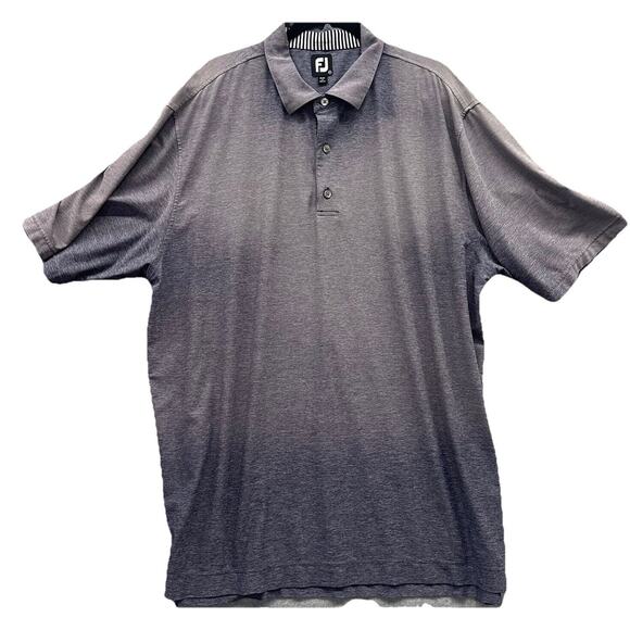Footjoy Polo Shirt Mens Xxl 2Xl Golf Stretch Gray Ombre Heather Performance - Picture 2 of 5